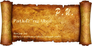 Patkány Ubul névjegykártya